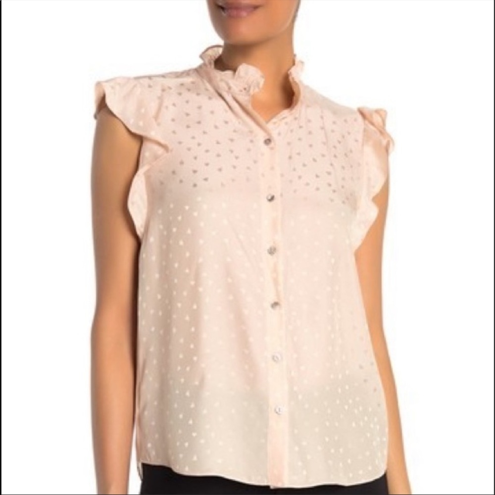 Rebecca Taylor Print Sleeveless Silk Blouse